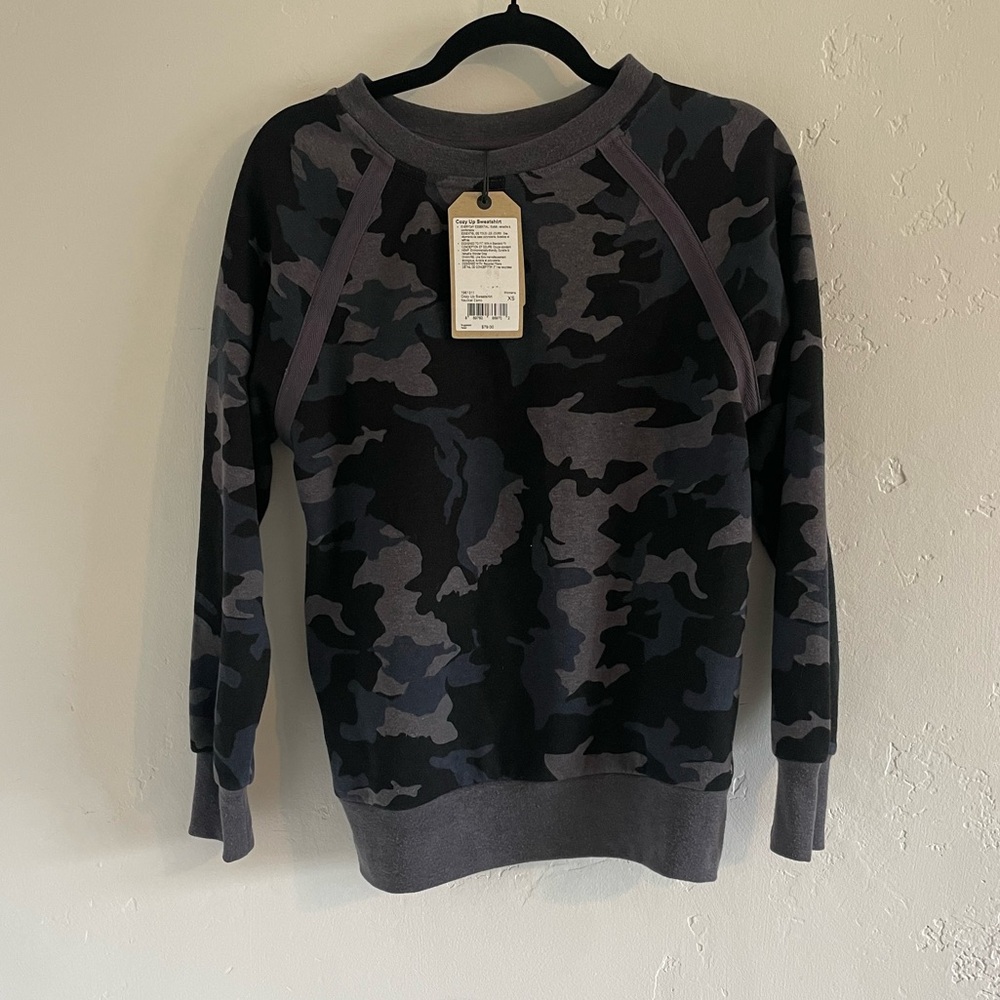NWT- PRANA Cozy Up Sweatshirt Nautical Camo sz. XS
